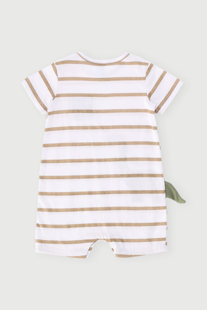Baby Boys 3D Dino Romper - Mid Brown