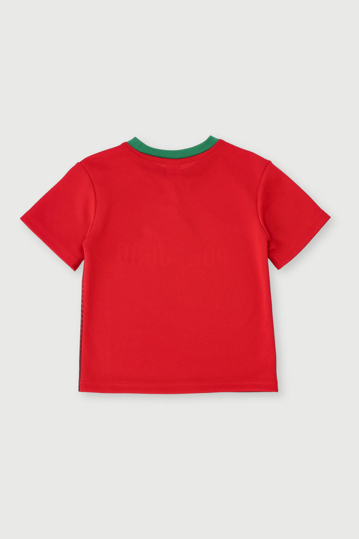 Pre-Boys Portugal Mesh 220Gm Sports Tee - Red