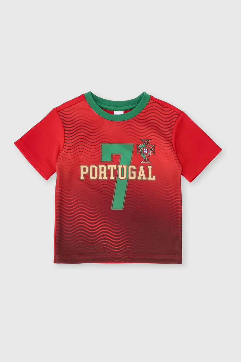 Pre-Boys Portugal Mesh 220Gm Sports Tee - Red
