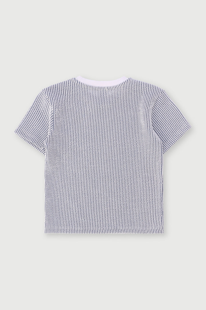 Pre-Boys Seersucker Tee - Blue