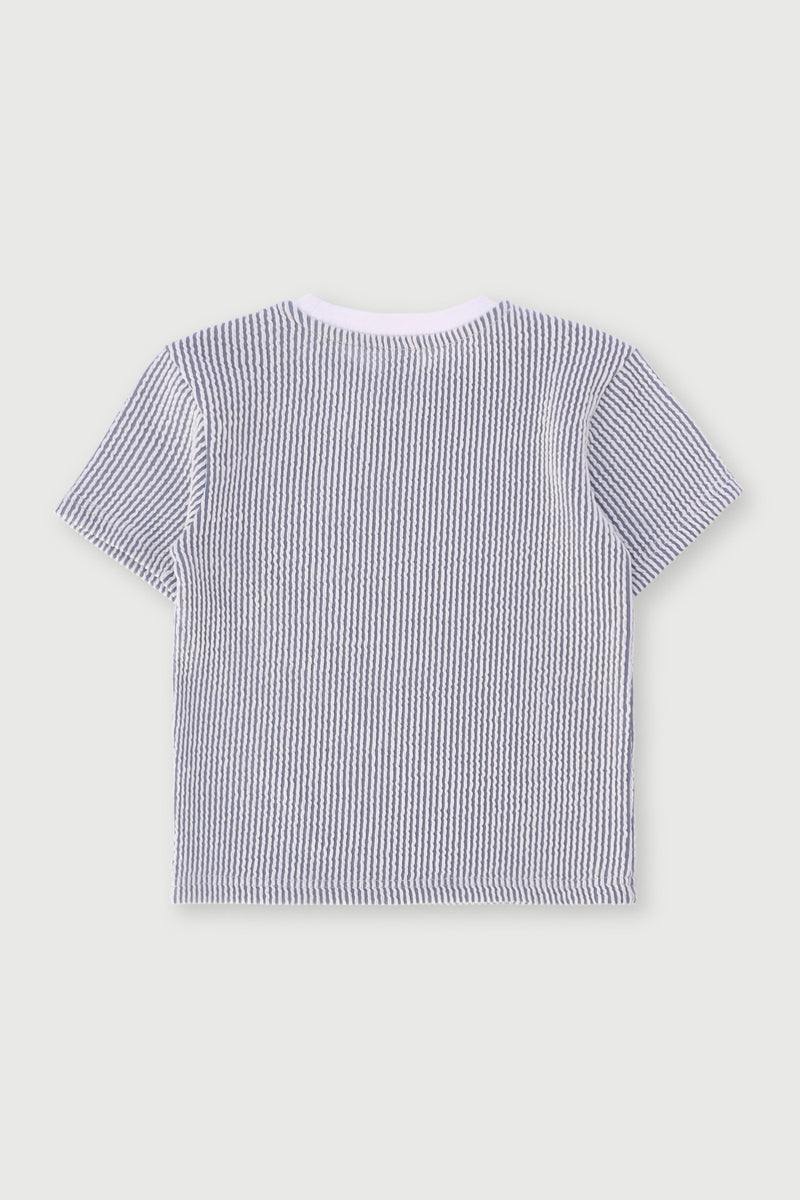 Pre-Boys Seersucker Tee - Blue