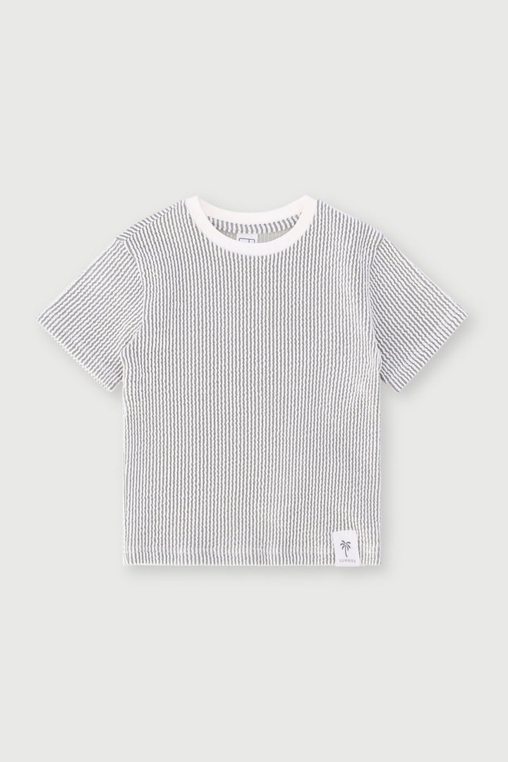 Pre-Boys Seersucker Tee - Green