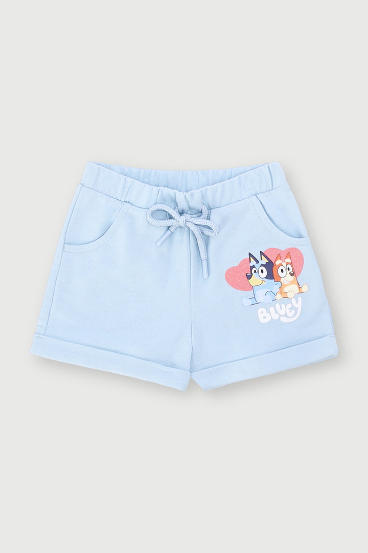 Pre-Girls Bluey Fleece Shorts - Blue