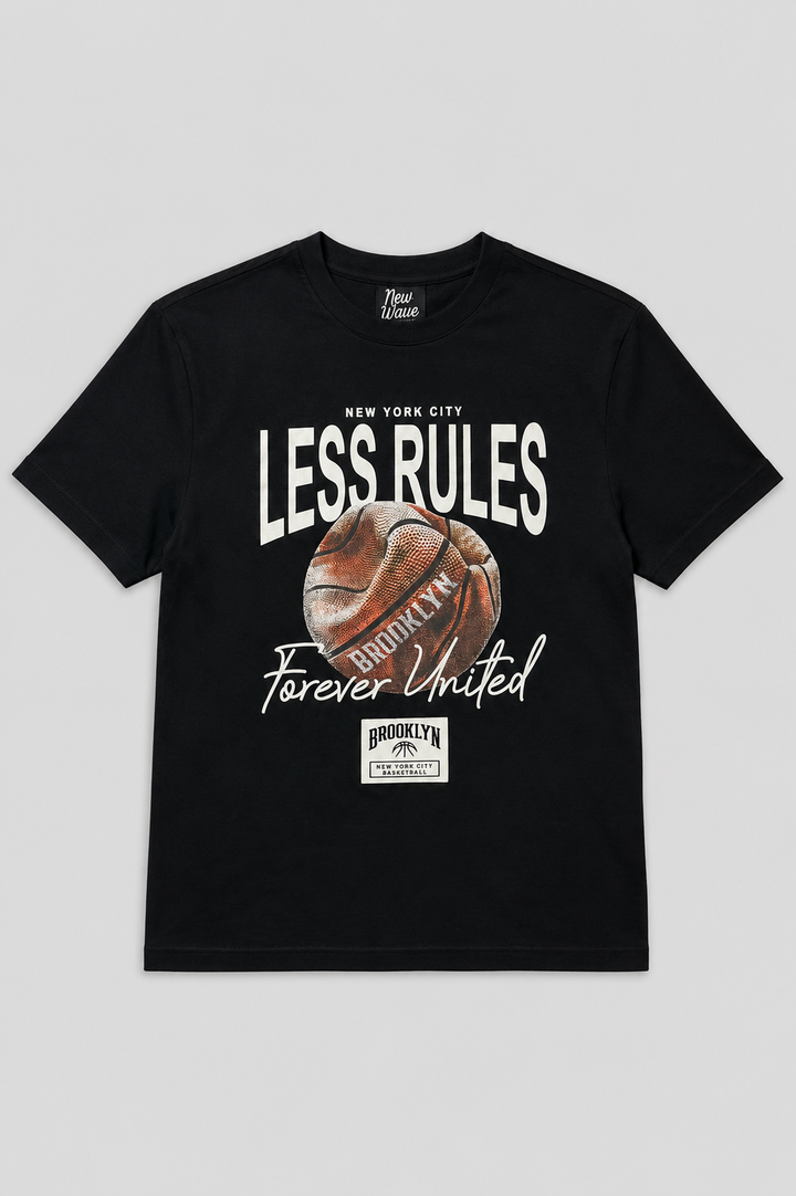 Boys Basketball Print T-Shirt - Black