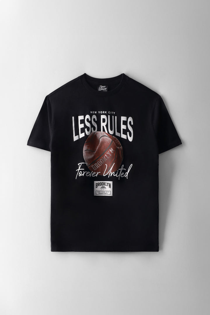 Boys Basketball Print T-Shirt - Black