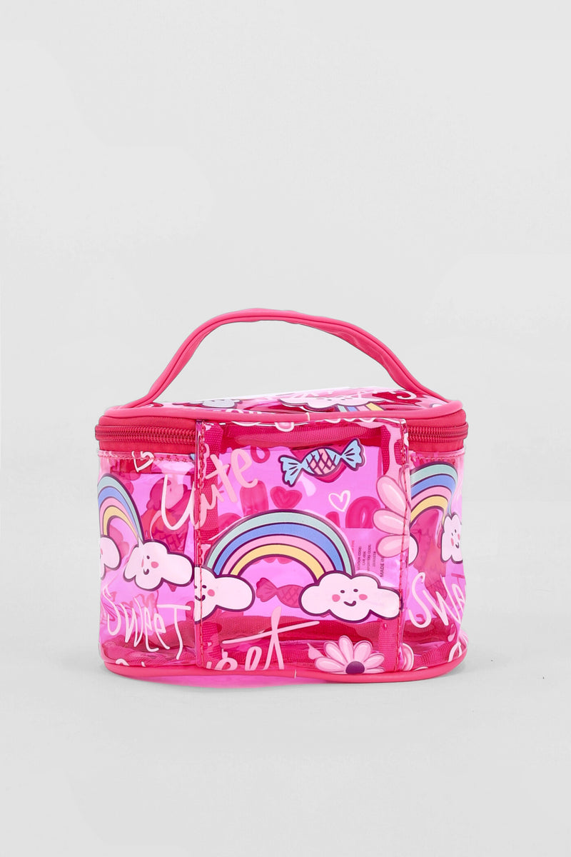 Pre-Girls Love Rainbow Cosmetic Bag - Pink