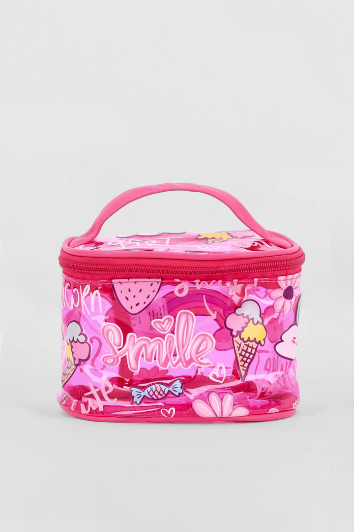 Pre-Girls Love Rainbow Cosmetic Bag - Pink