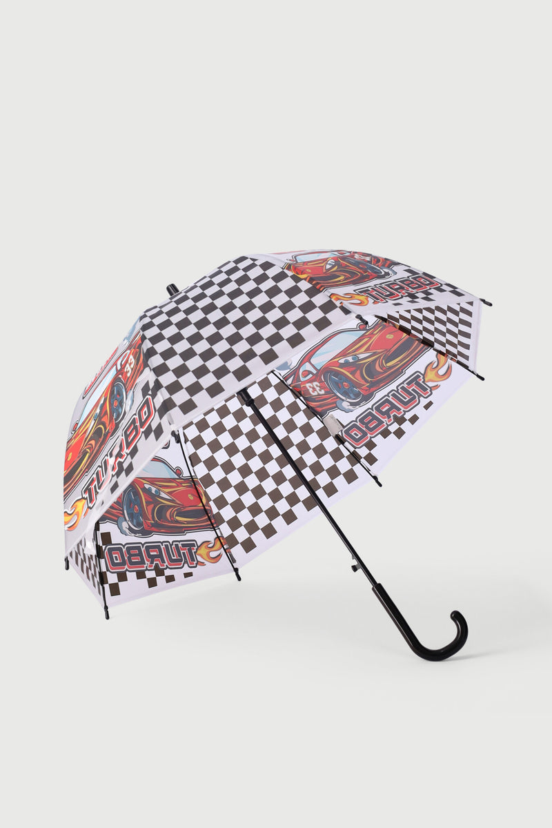 Pre-Boys Race Car Umbrella - Black