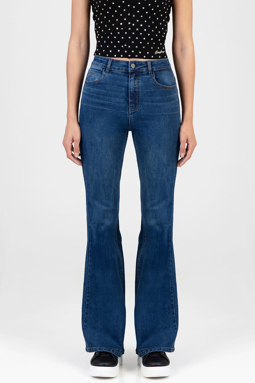 Skinny Flare Leg Denim - Dark Wash