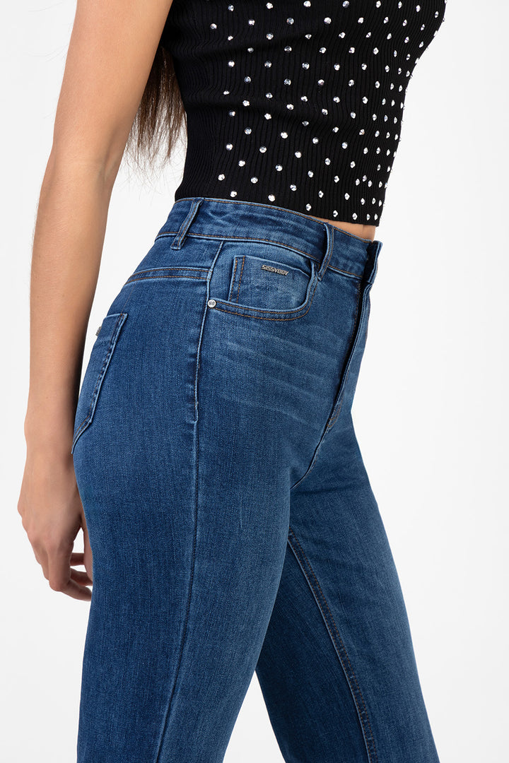 Skinny Flare Leg Denim - Dark Wash
