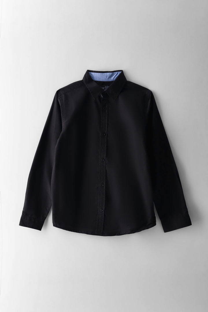 Boys Cotton Formal Shirt - Black