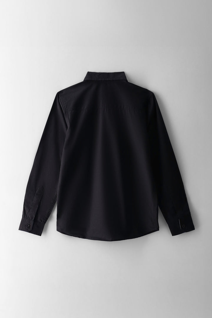 Boys Cotton Formal Shirt - Black