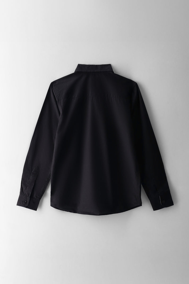 Boys Cotton Formal Shirt - Black