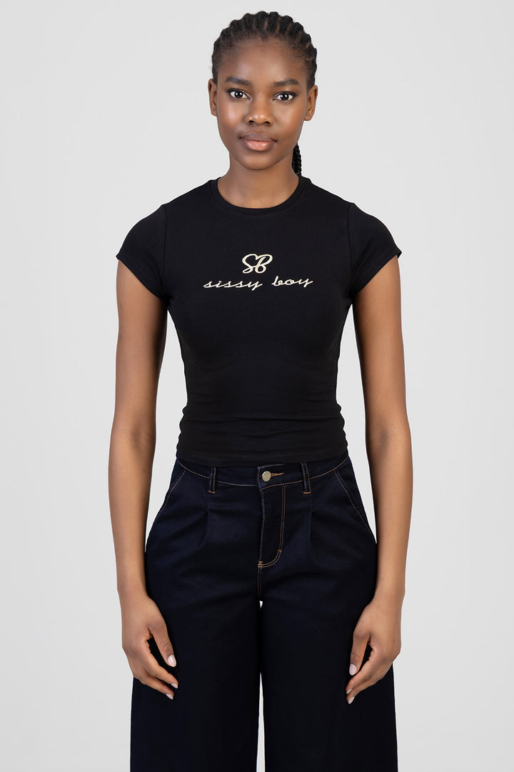 Lexi Basic Baby Tee - Black