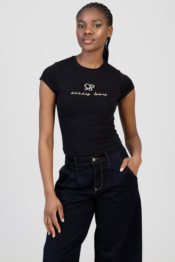 Lexi Basic Baby Tee - Black