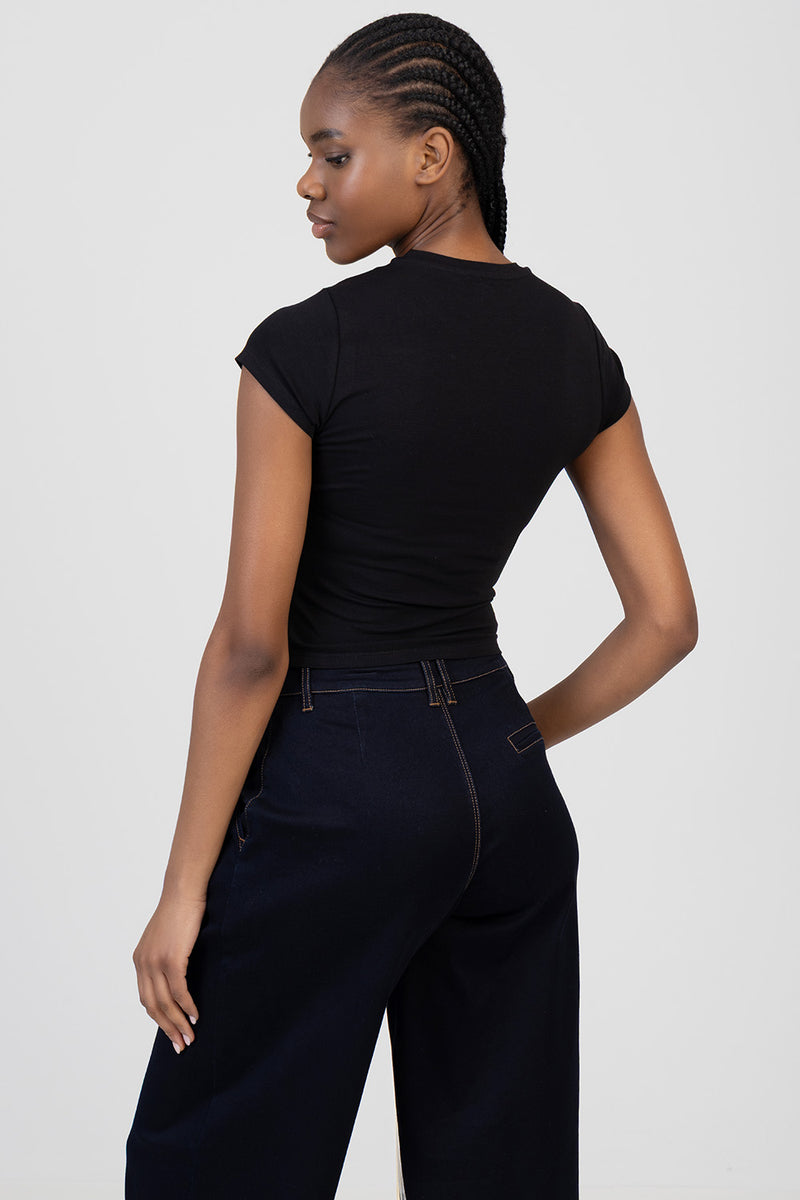 Lexi Basic Baby Tee - Black