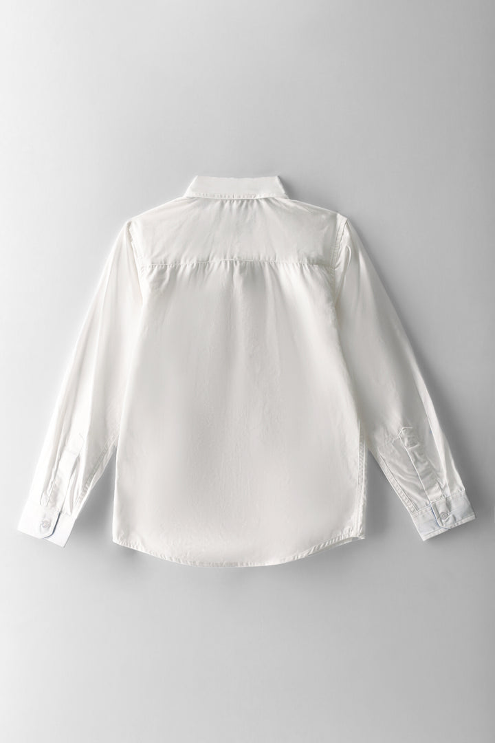 Boys Cotton Formal Shirt - White