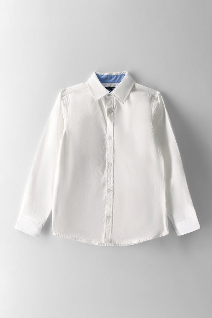 Boys Cotton Formal Shirt - White