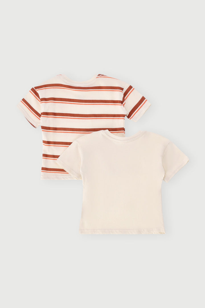 Baby Boys 2 Pack Safari Print Tee - Cream