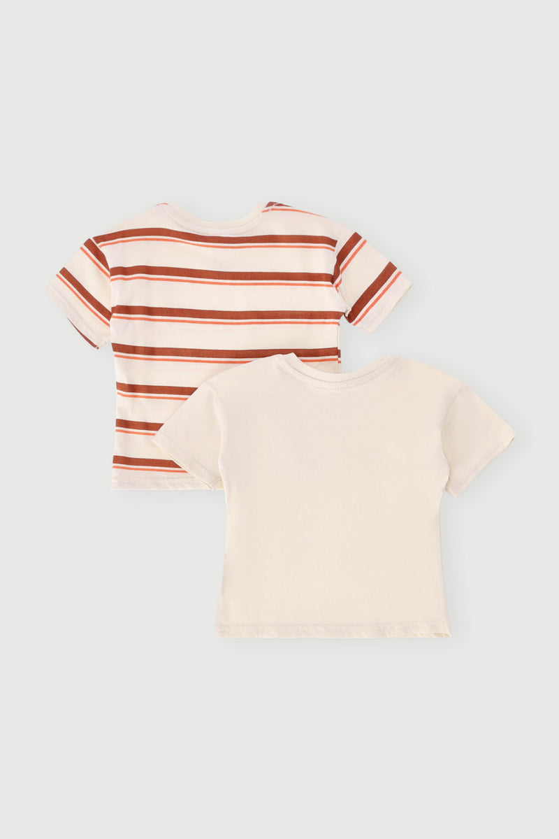 Baby Boys 2 Pack Safari Print Tee - Cream