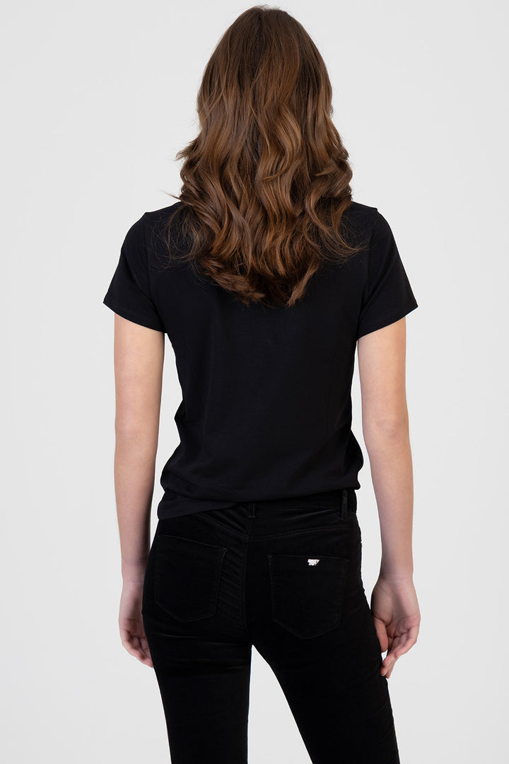 Final Boss Pearl Detail Regular T-Shirt - Black