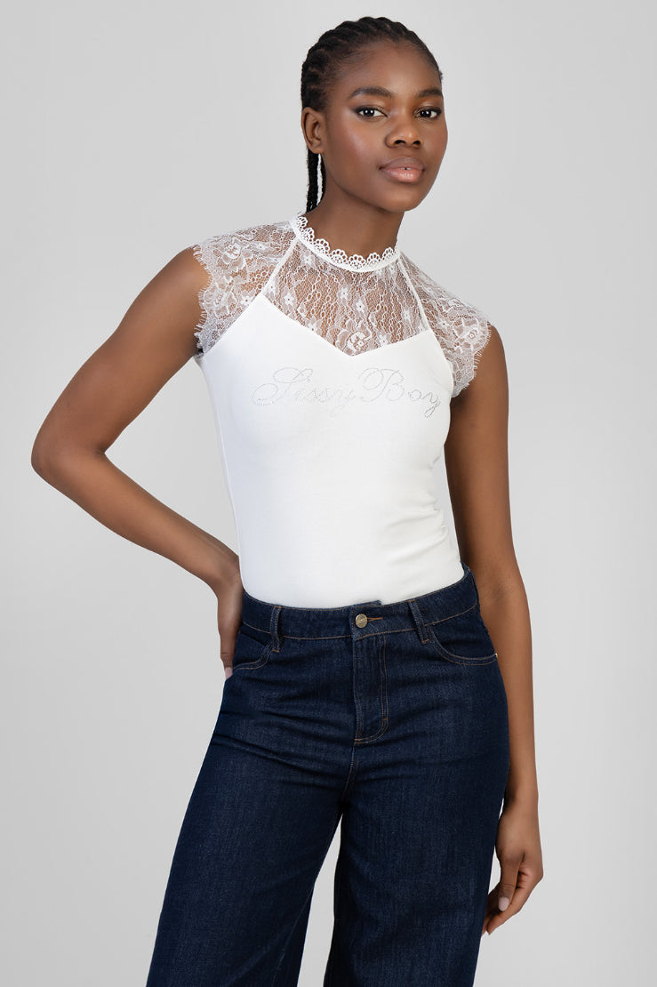 Edge Of Magic Fitted Top - White