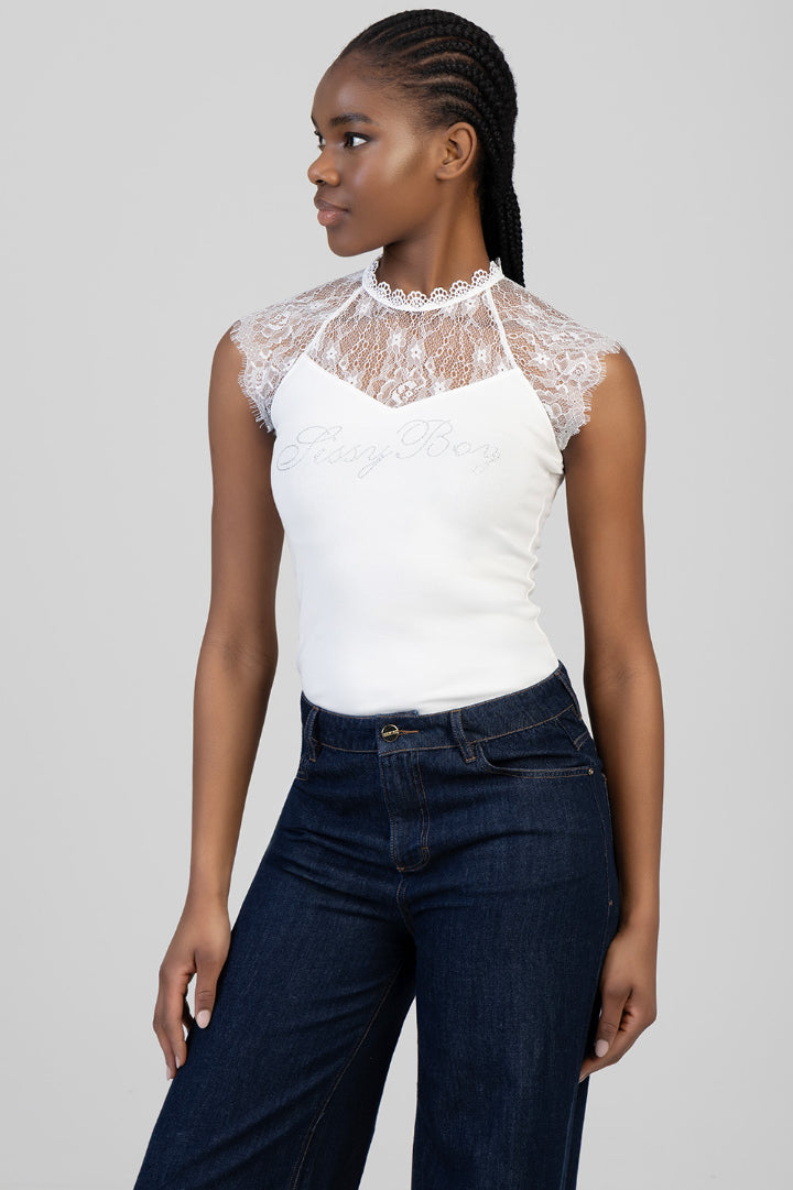 Edge Of Magic Fitted Top - White
