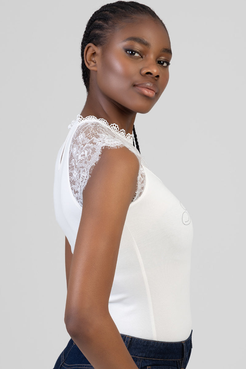 Edge Of Magic Fitted Top - White