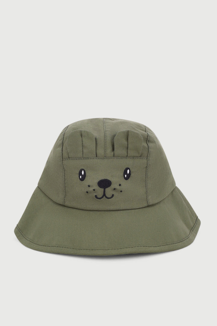 Baby Boys Single Novelty Bucket Hat - Olive
