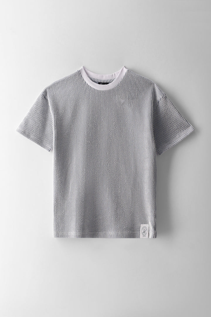 Boys Stripe Seerscuker Oversized T-Shirt - Multi