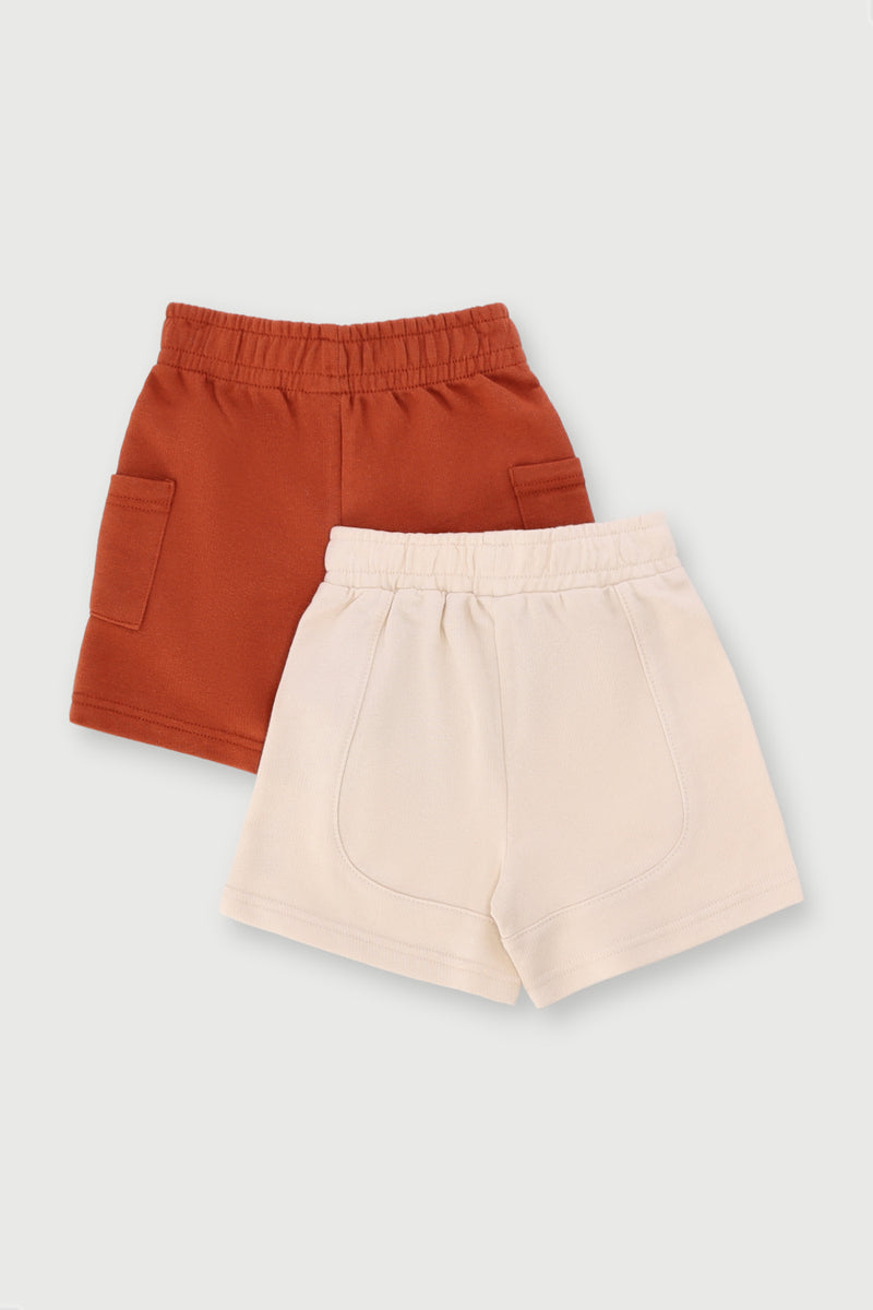 Baby Boys 2 Pack Safari Knit Short - Cream