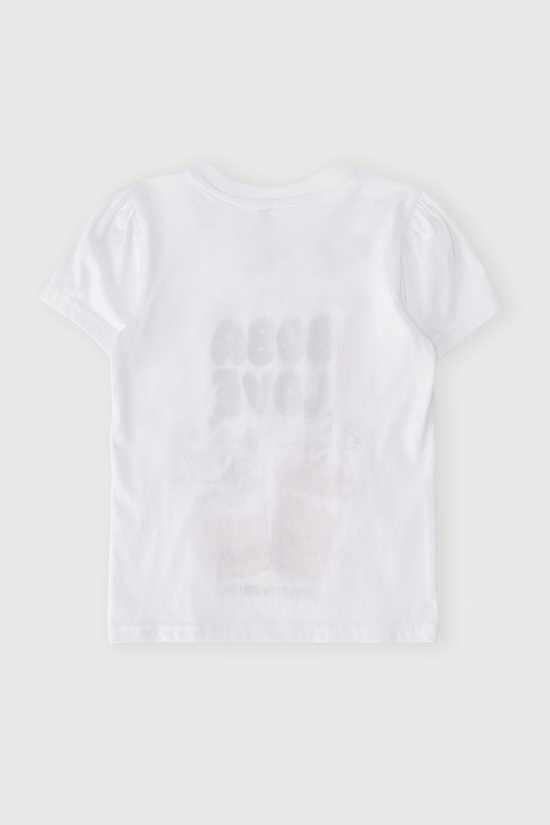 Pre-Girls Boba Print Tee - White