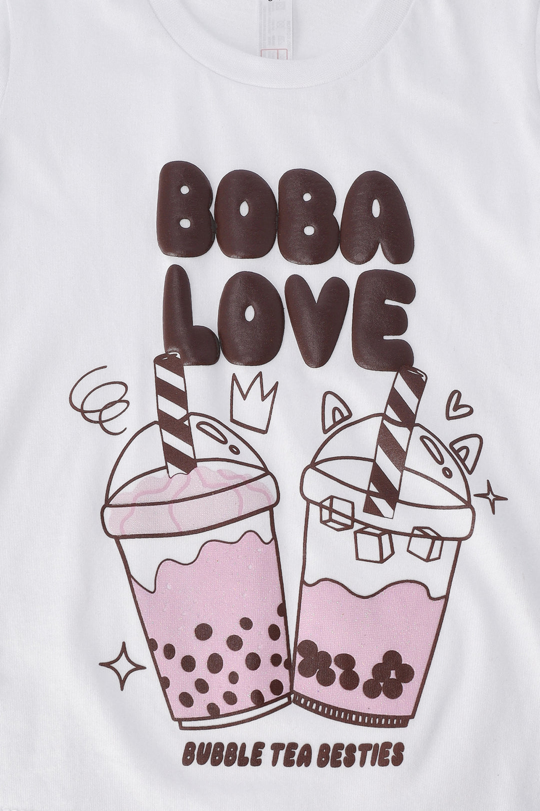Pre-Girls Boba Print Tee - White