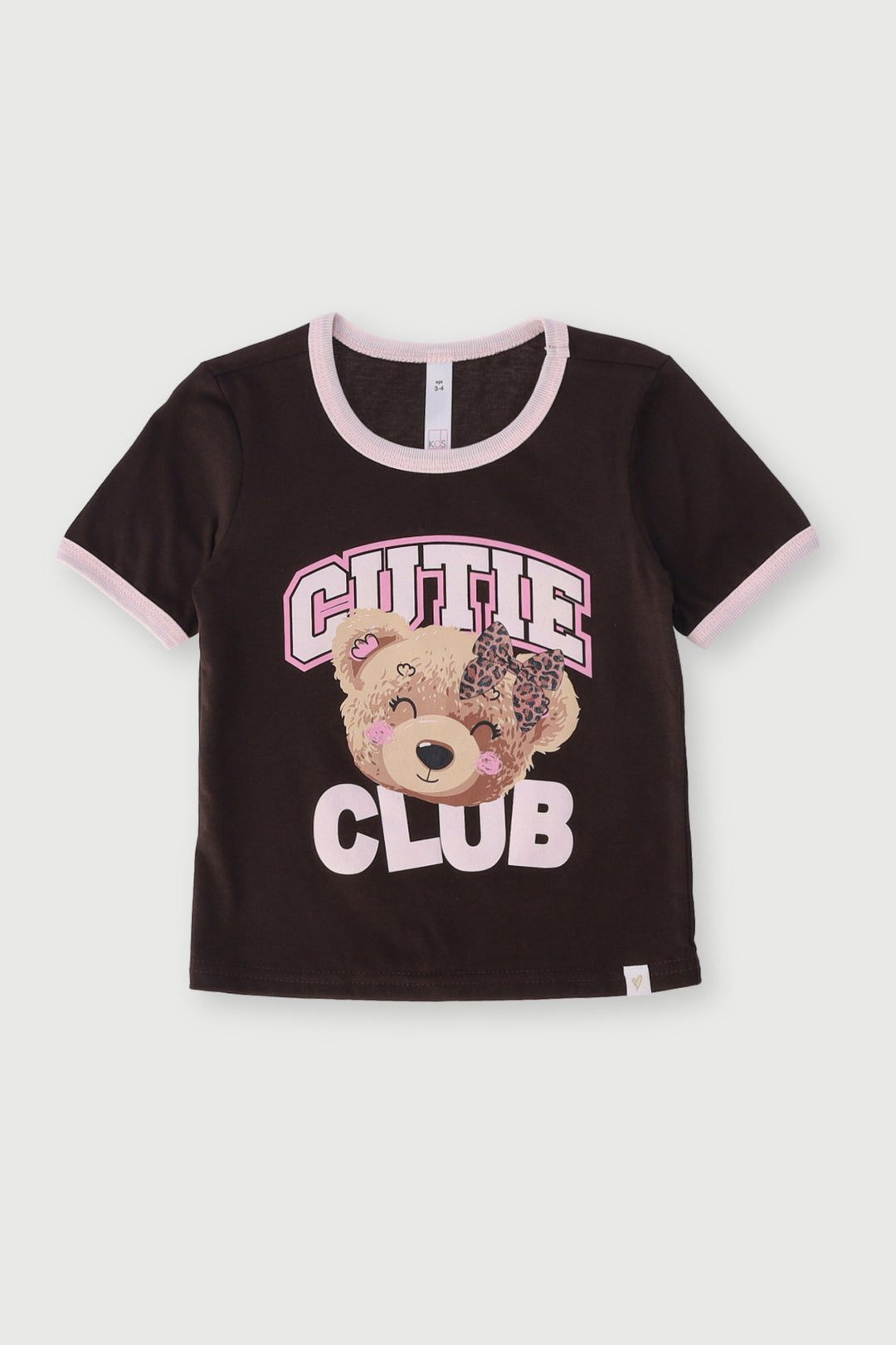 Pre-Girls Teddy Printed Tee - Brown