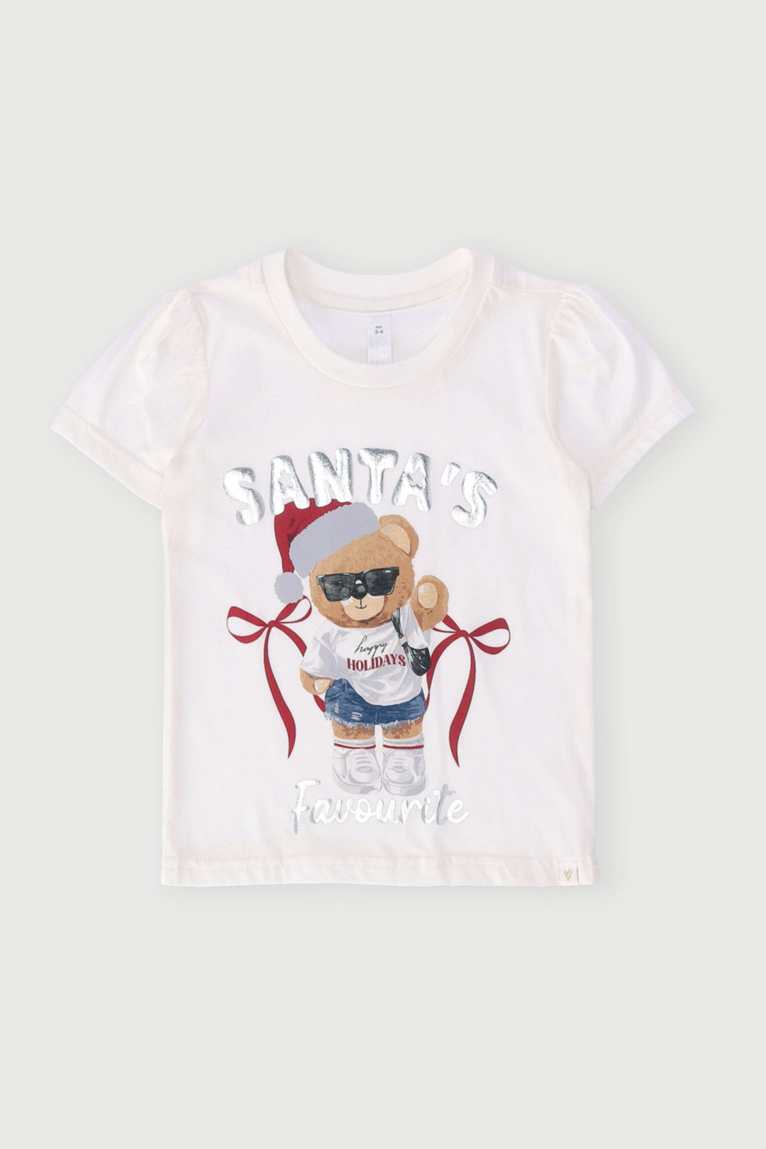 Pre-Girls Xmas Print Tee - White