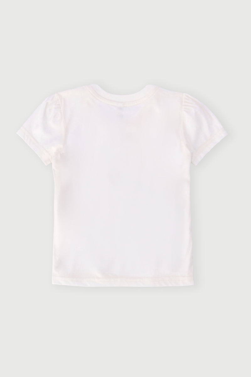 Pre-Girls Xmas Print Tee - White