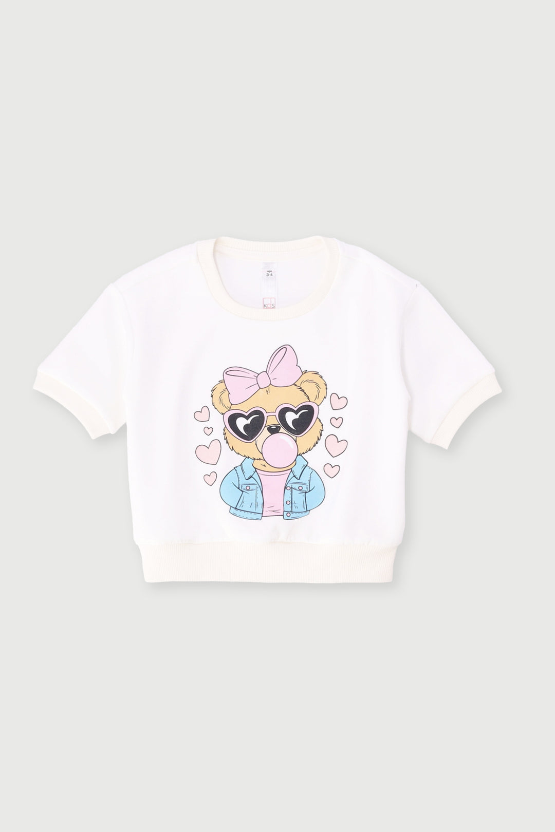 Pre-Girls Teddy Scuba Top - Cream