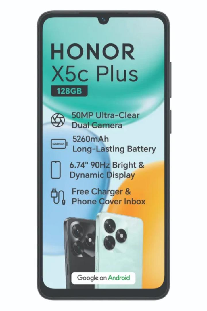 X5c Plus 128GB Box Deal Dual Sim Cellphone - Black