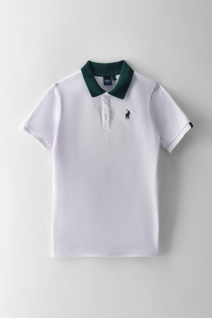 Boys Neil Sport Printed Golfer - White