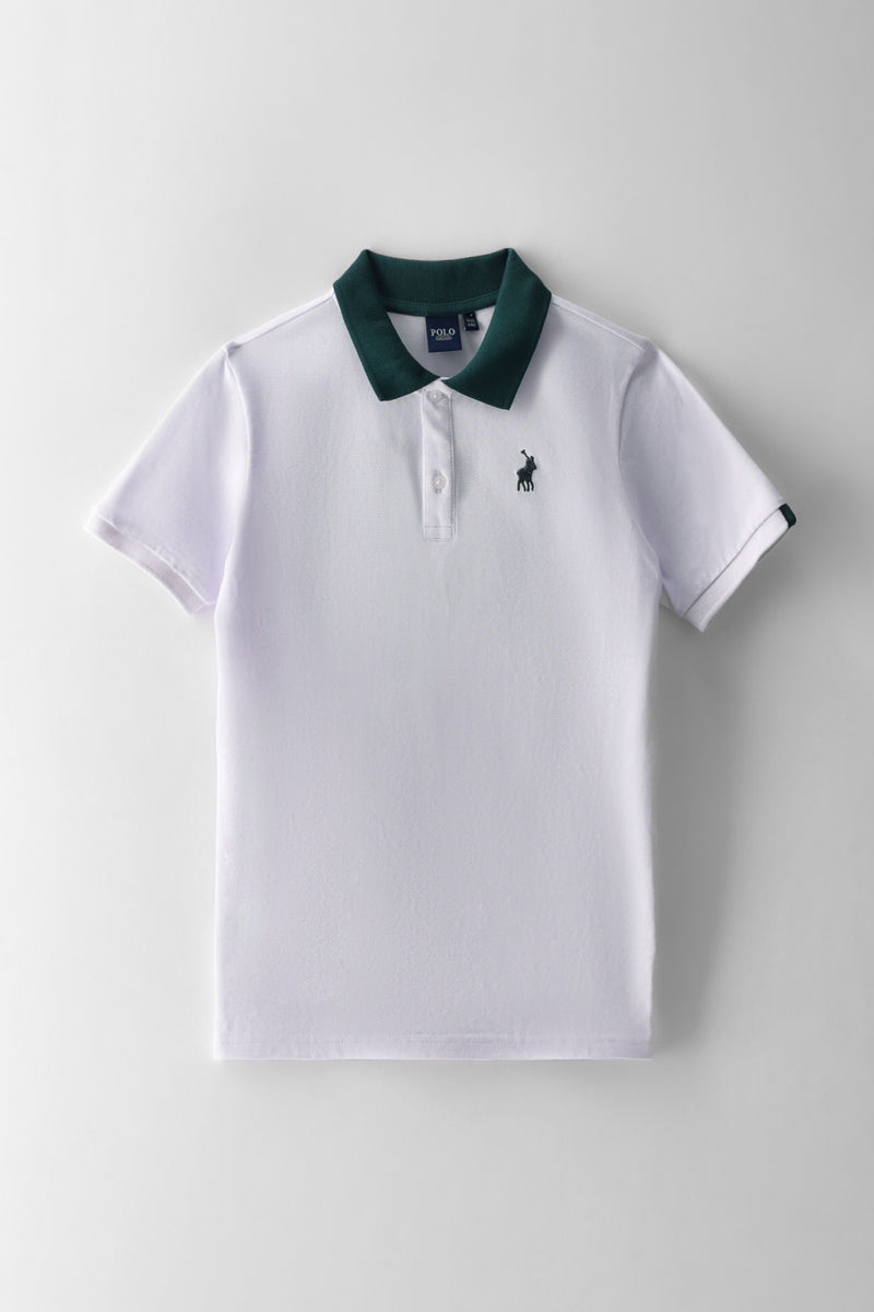 Boys Neil Sport Printed Golfer - White