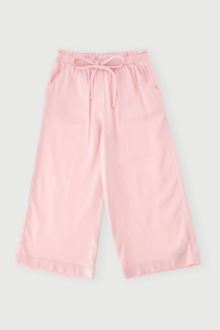 Pre-Girls Linen Pull On Jogger - Pink