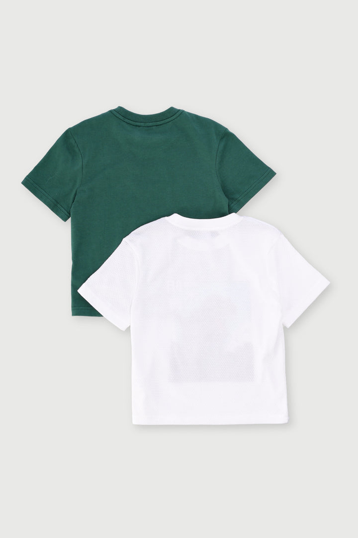 Pre-Boys 2 Pack Fashion Printed Tees - Dark Green