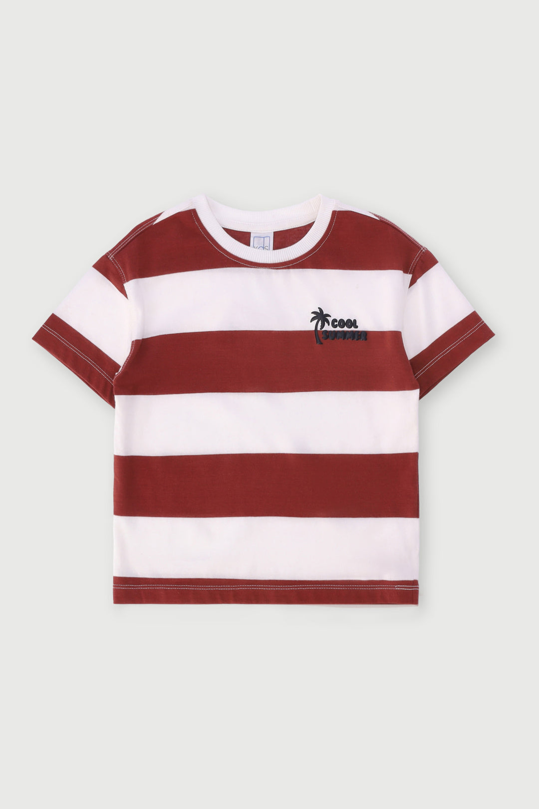 Pre-Boys Yarn Dye Striped Heavy Weight Tee - Rust