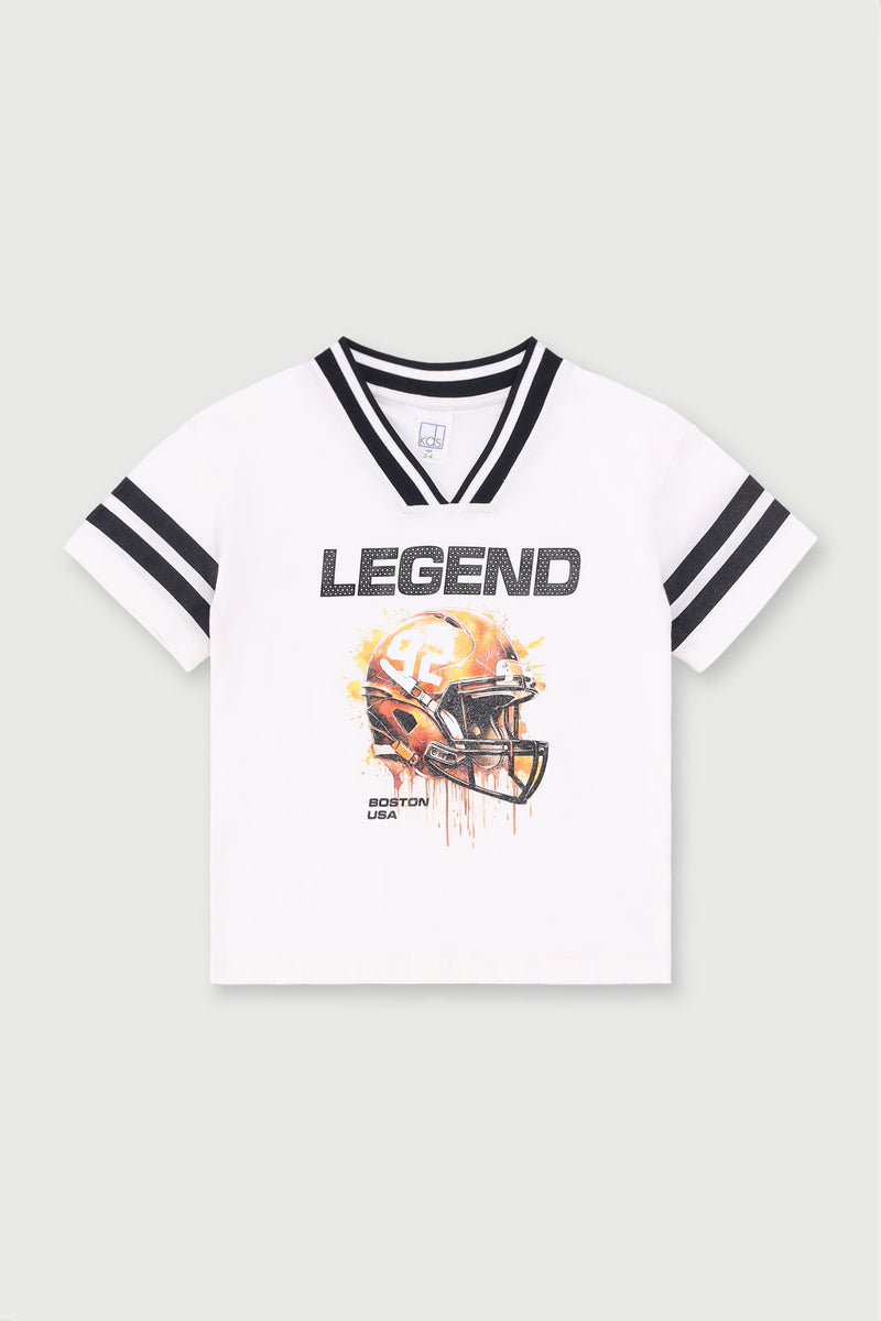Pre-Boys Football Tee - Cream