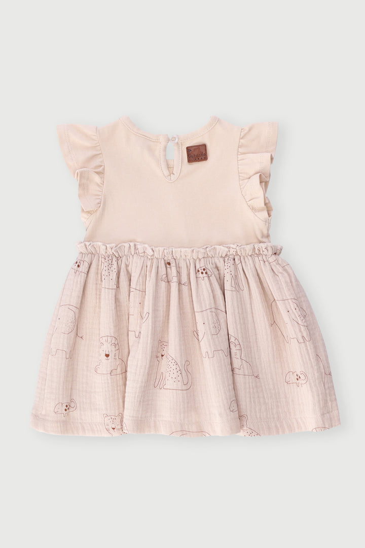 Keedo Baby Girls Fashion Combo Dress - Cream