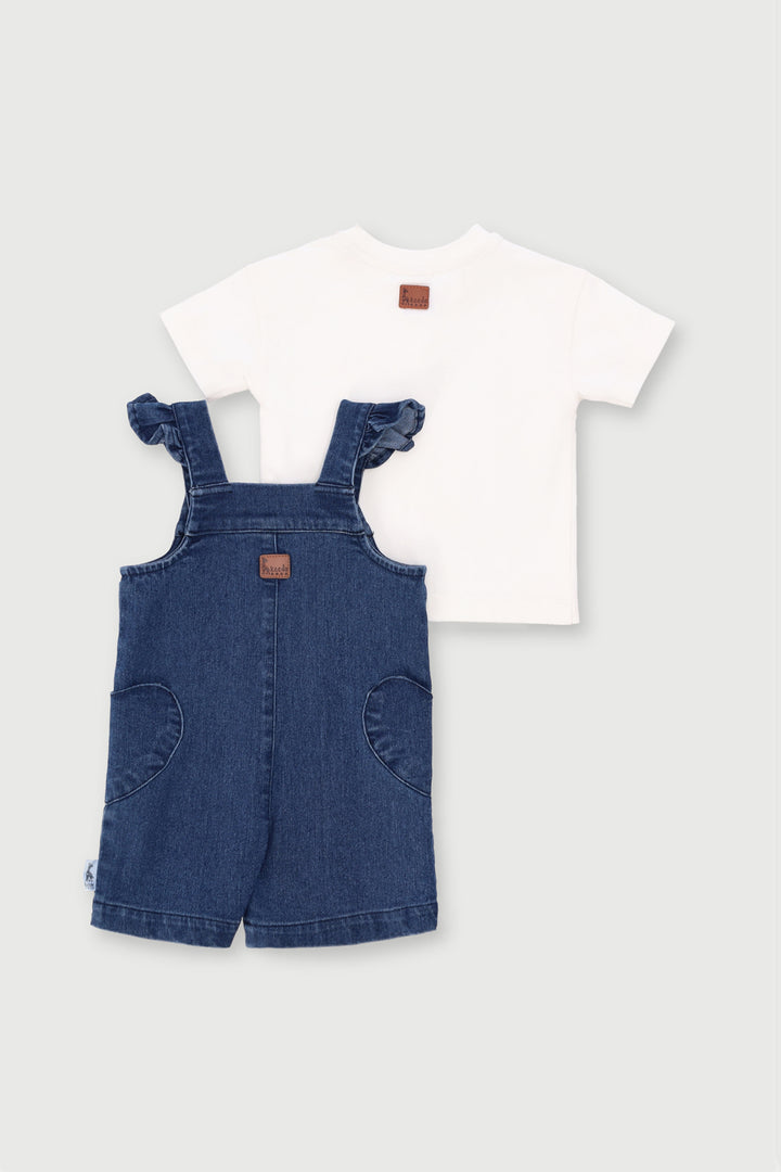 Keedo Baby Girls Dungaree Set - Denim