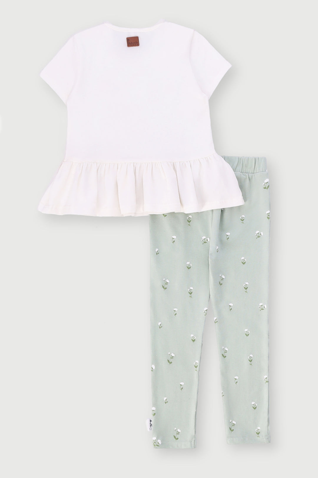 Keedo Girls Floral Tee & Legging Set - Cream