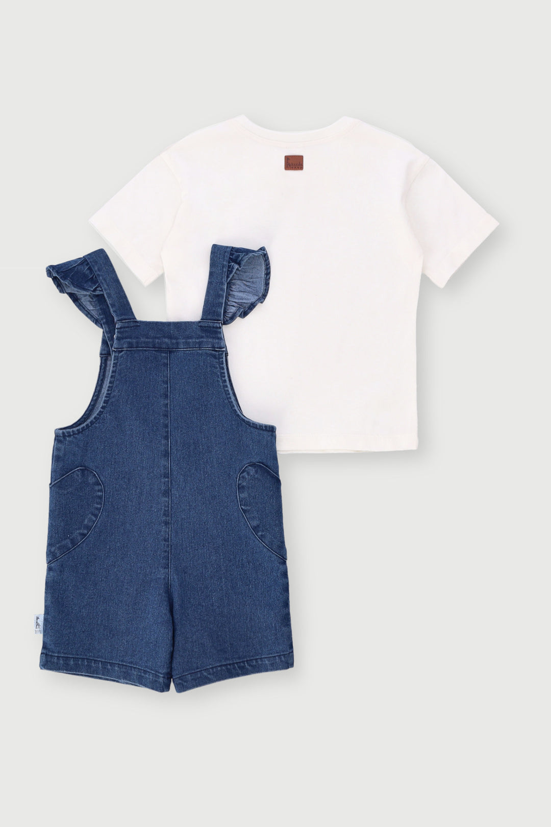 Keedo Girls Dungaree Set - Denim