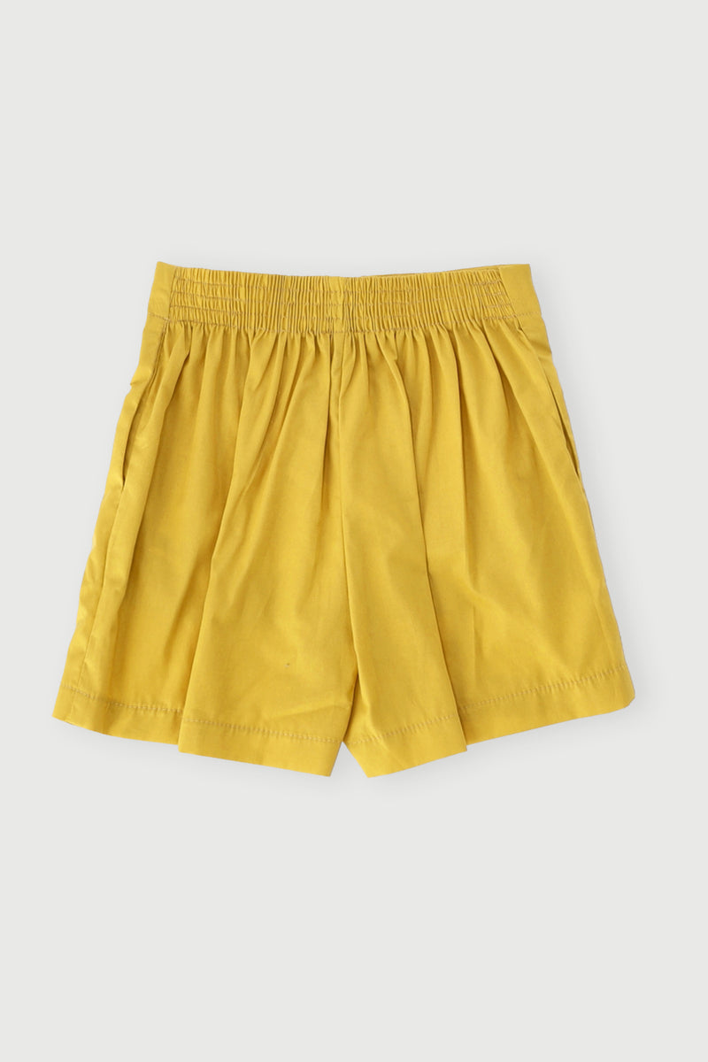Pre-Girls Pleated Poplin Shorts - Yellow