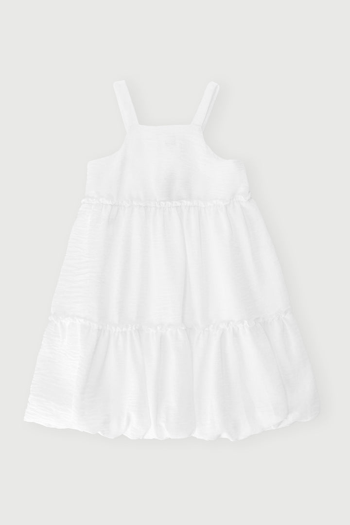 Pre-Girls Crinkle Bubble Dress - White